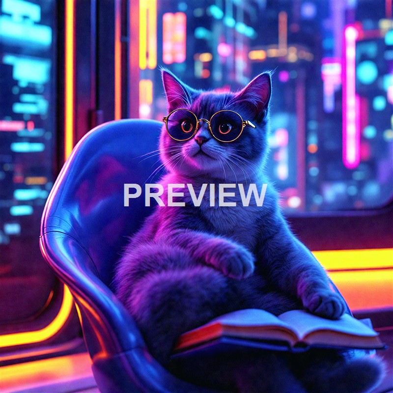 20624 - a-cat-sitting-on-a-chair-wearing-glasses-and-reading-_00002__result